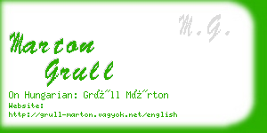marton grull business card